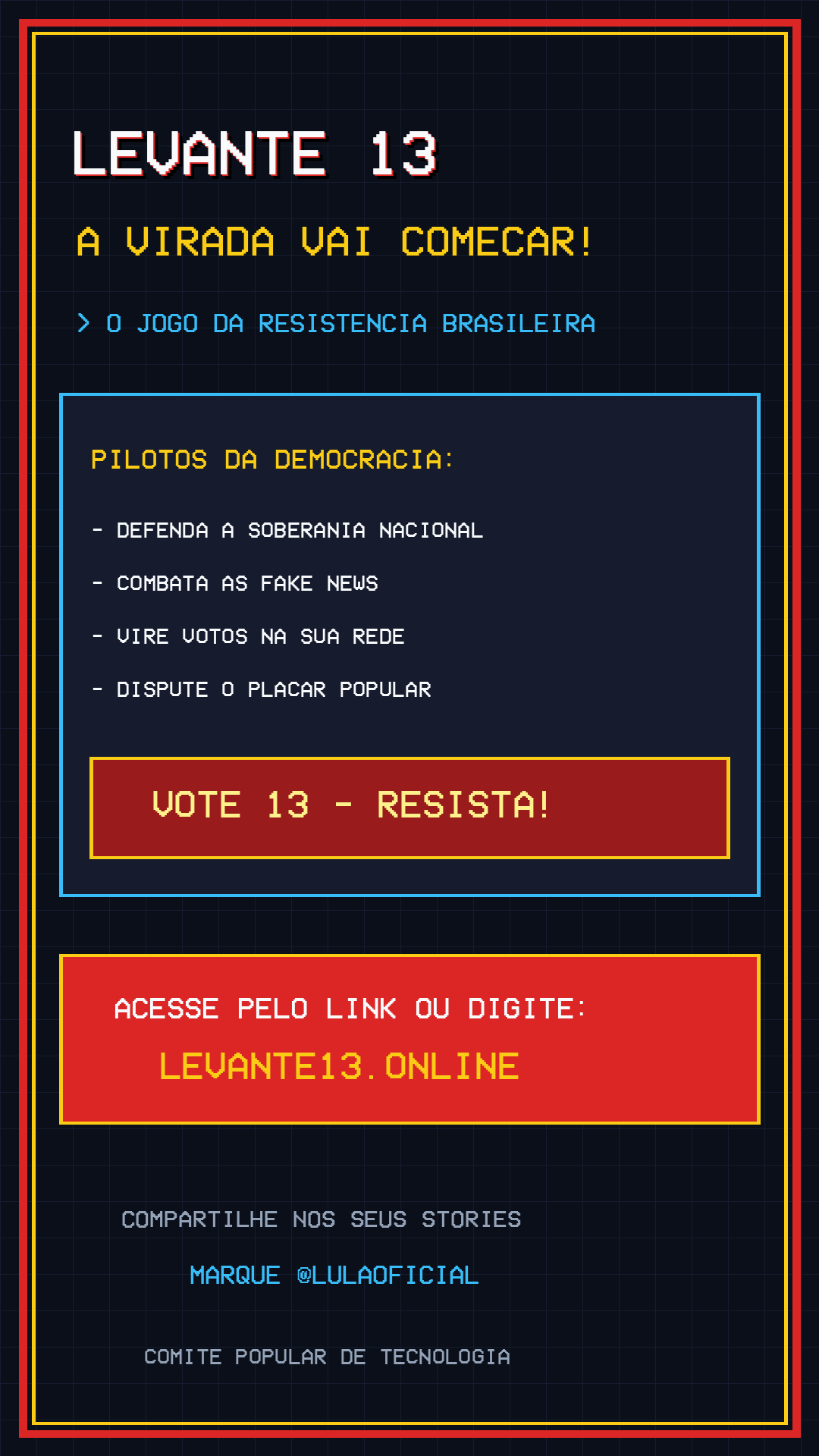 Card Oficial de Campanha - Levante 13